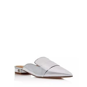 Tory Burch Silver Metallic Mules